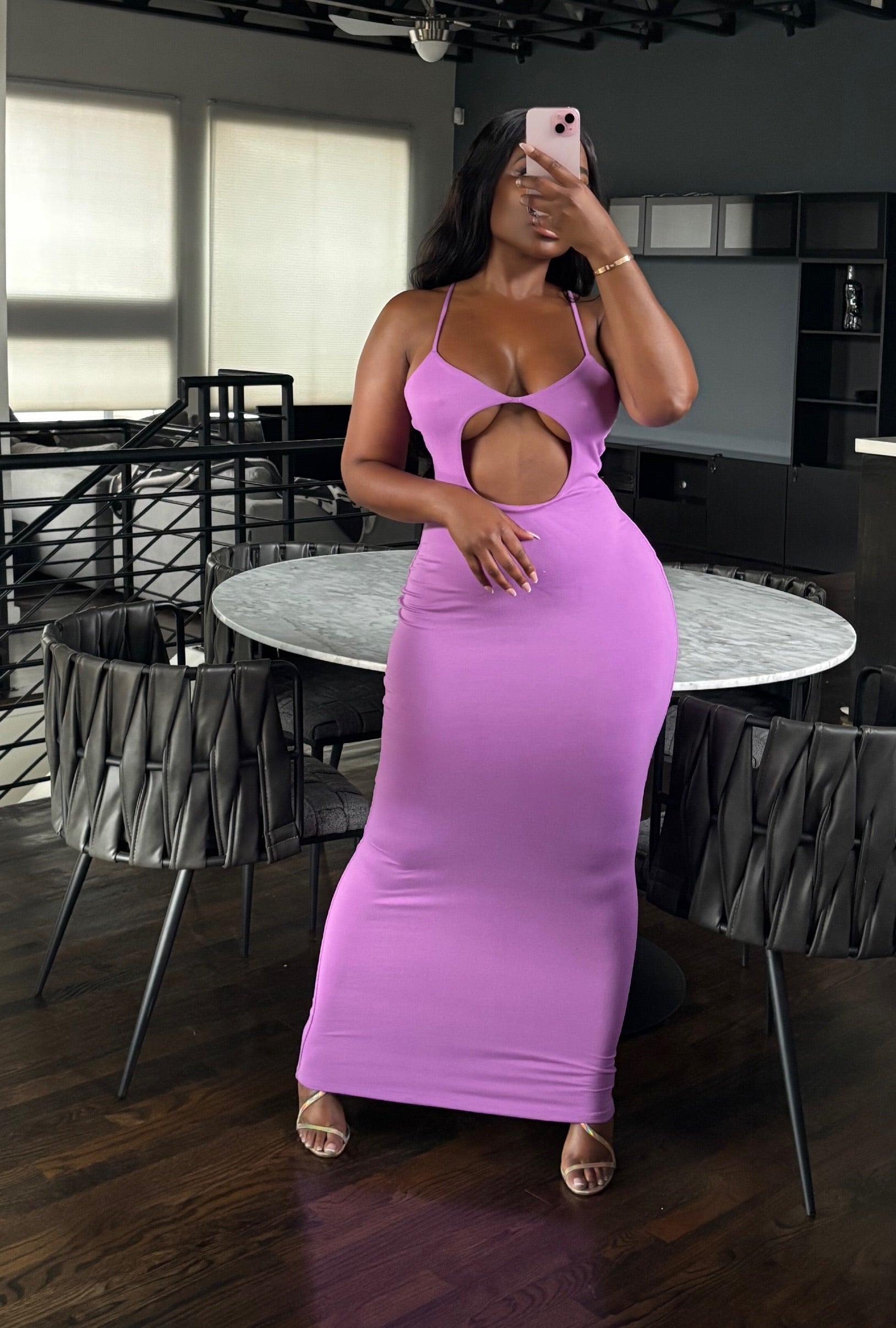 Purple hole bodycon