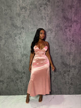 Mauve Satin Slip Dress