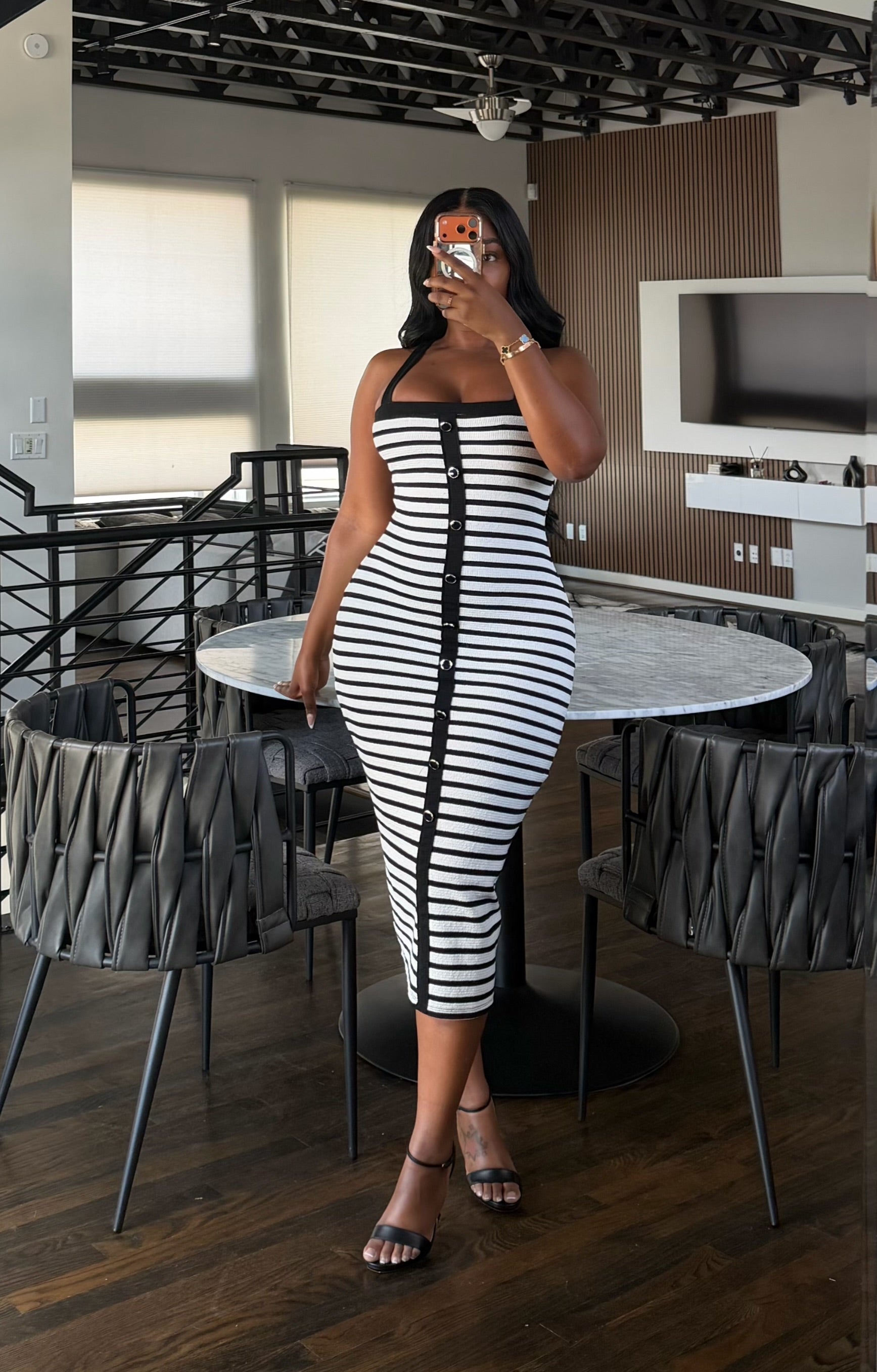 Nautical midi dress