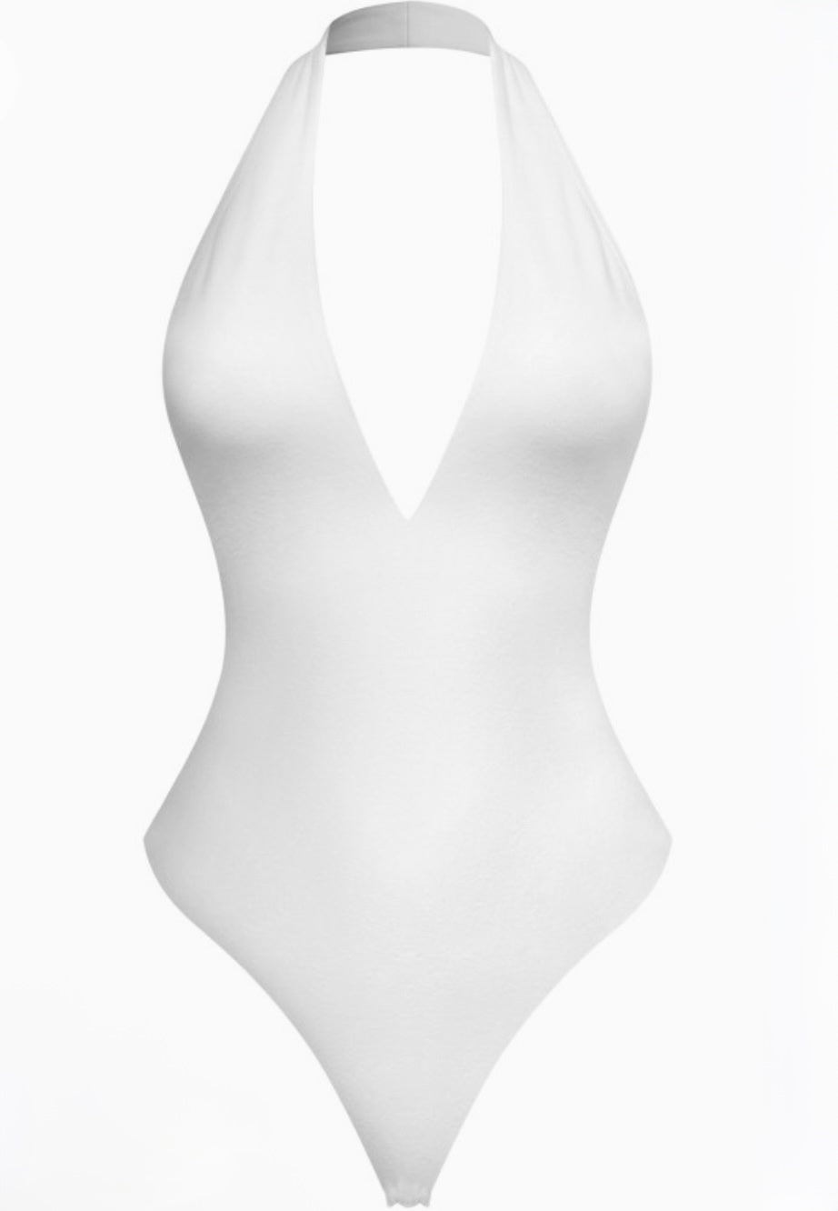 White Halter bodysuit