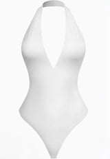 White Halter bodysuit