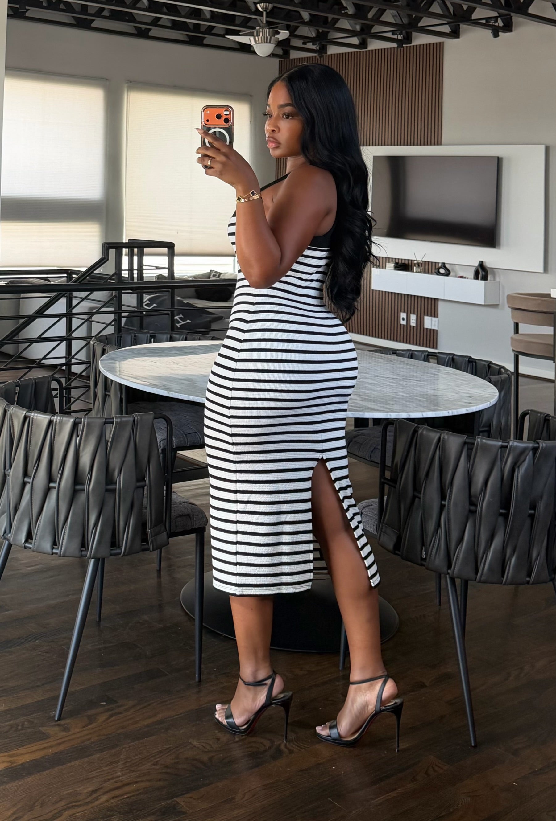 Nautical midi dress