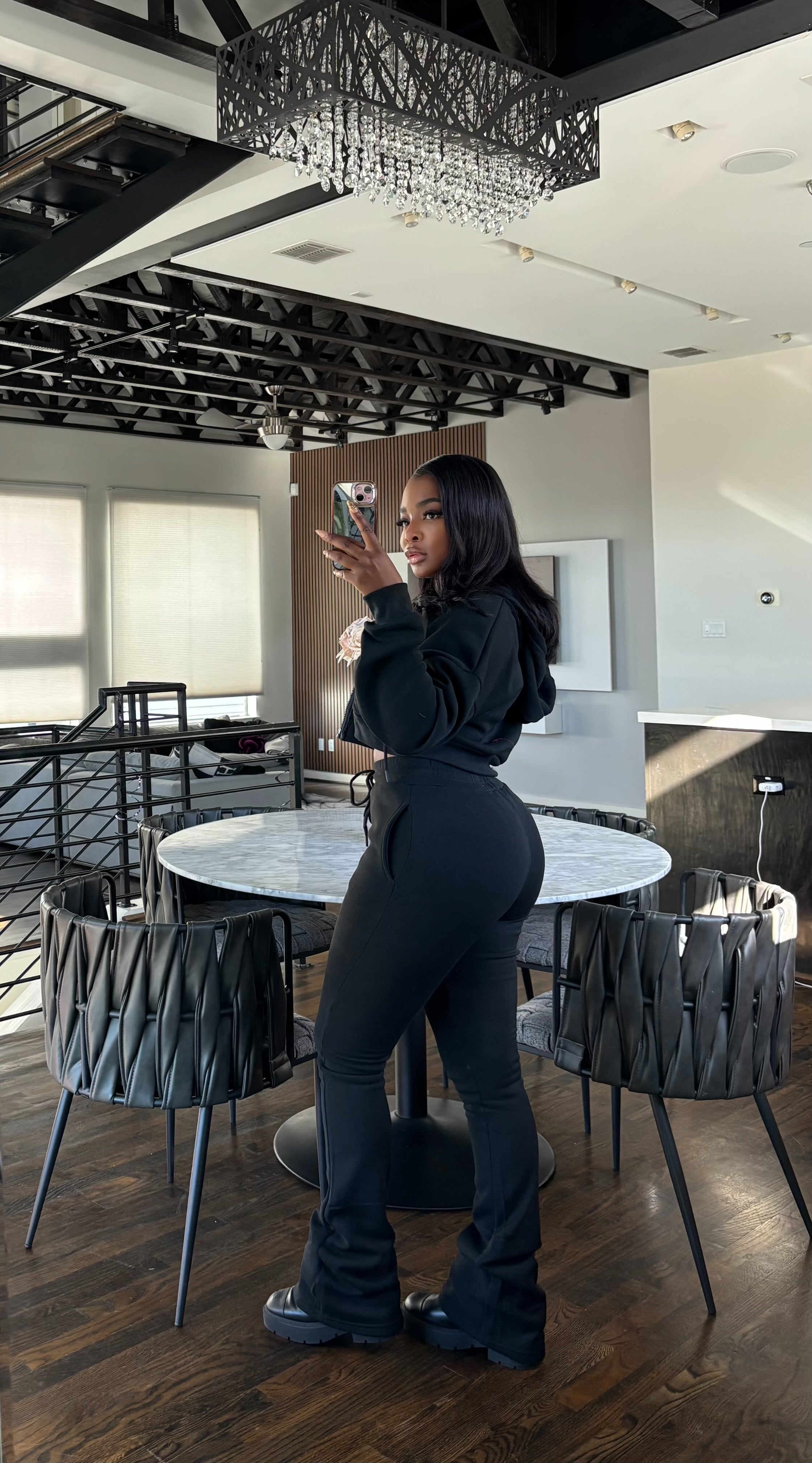 Black extended jogger