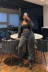 Charcoal 3 pcs pant set