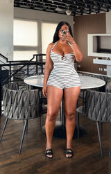 Halter stripe short set