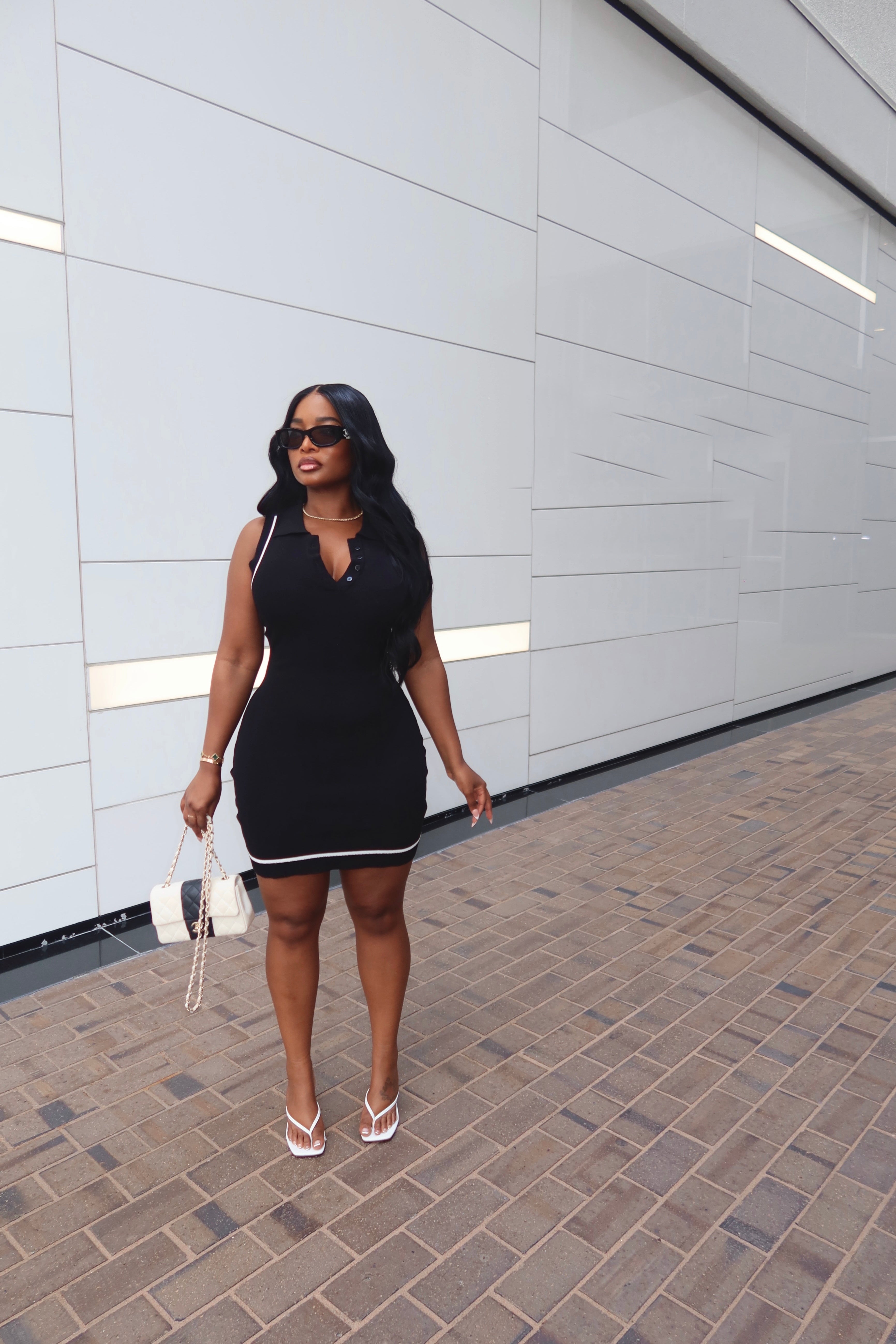 Black polo dress