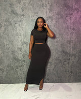Black Maxi Skirt Set