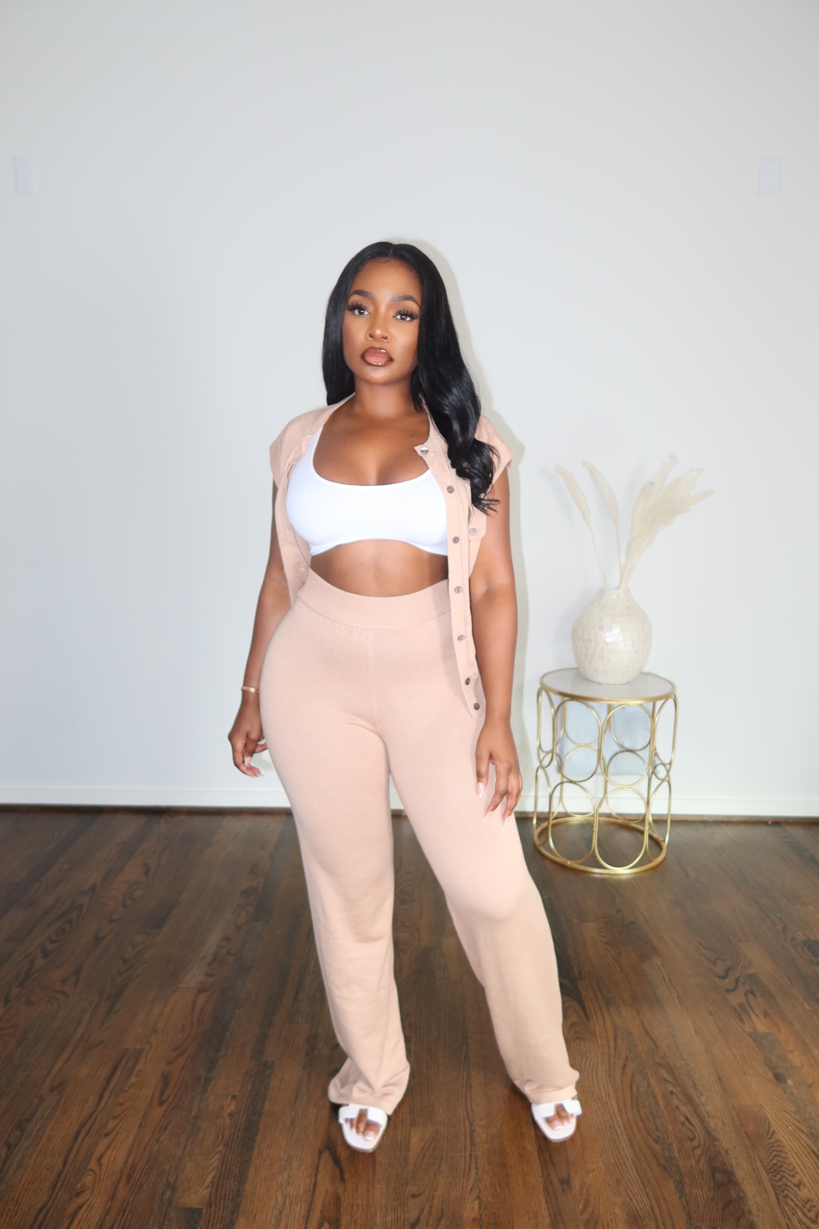 Nude cardigan set