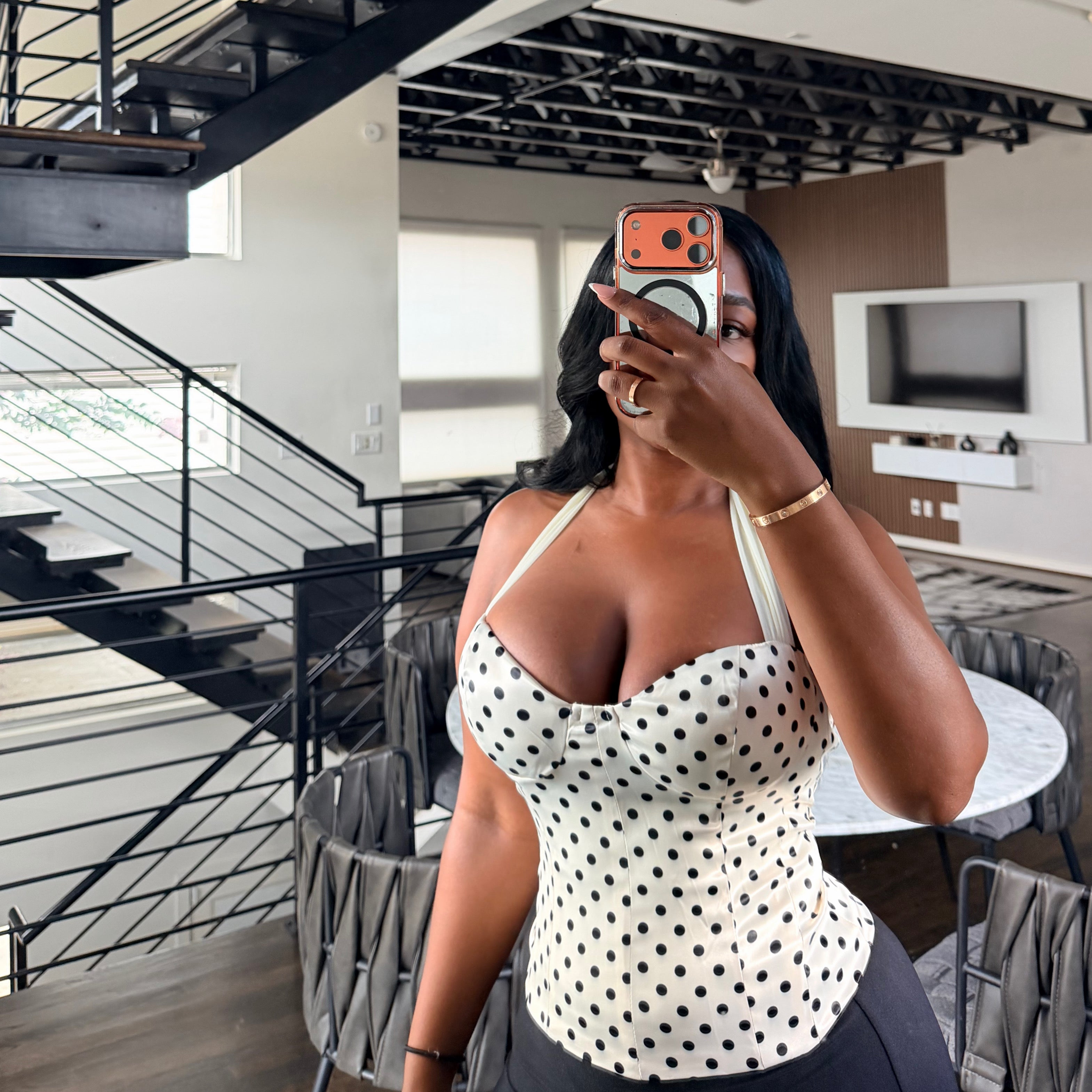 Polka dot bustier