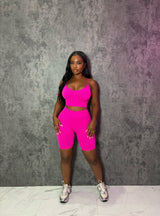 Pink Pilates Biker Set