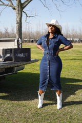 Dark Denim midi dress