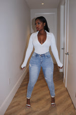 white collar bodysuit