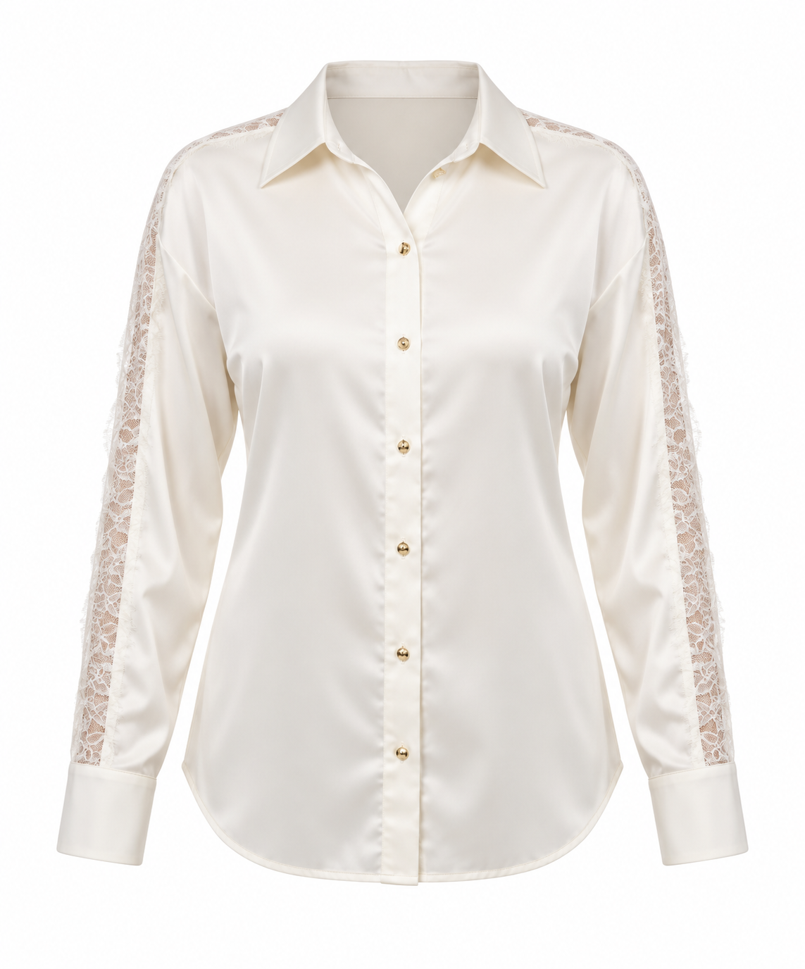 Ivory lace sleeve button down