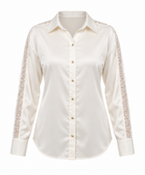 Ivory lace sleeve button down