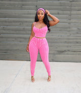 Pink outline pant set