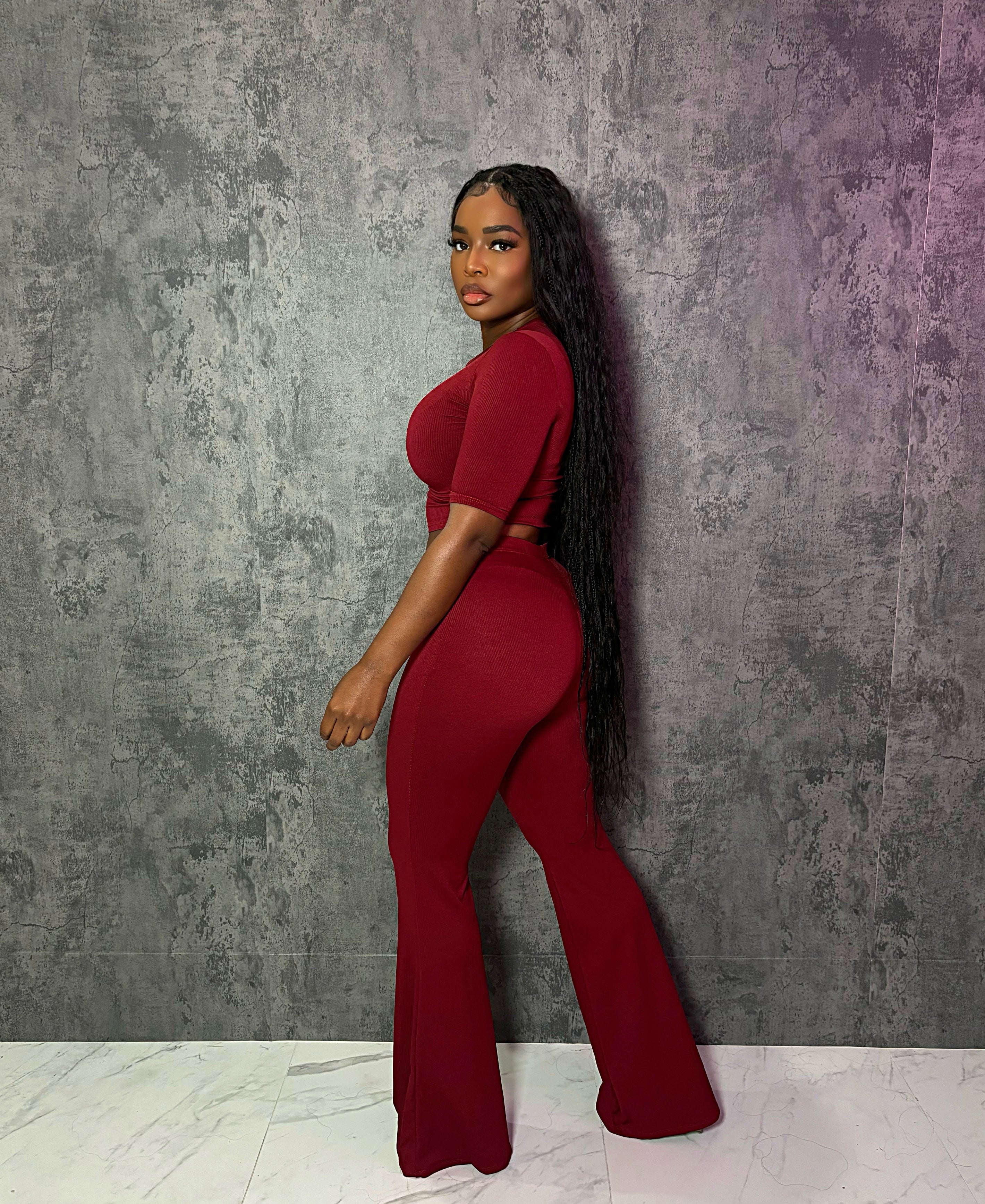 Wine Boot Pant Set