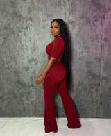Wine Boot Pant Set