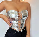 Silver Corset top