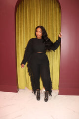 Black sweater fringe set