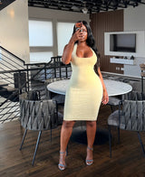 Nude textured tank dress