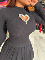Black heart sweater