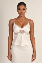 Satin lace camisole Ivory