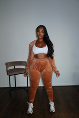 Camel velour jogger