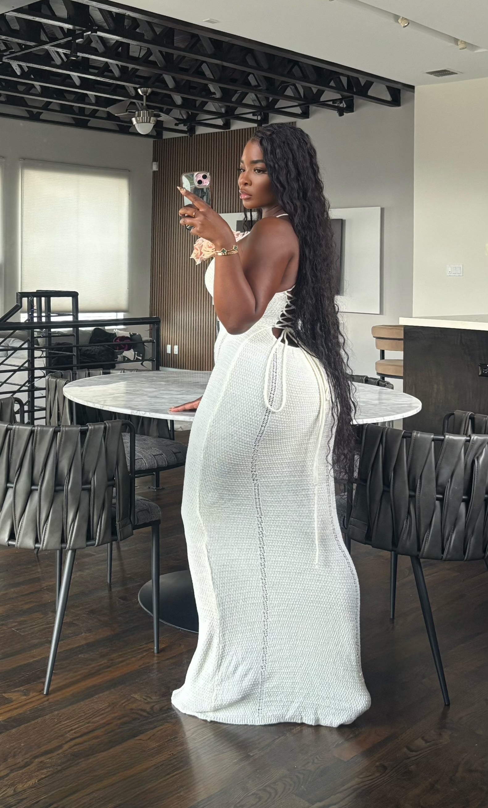 Perfect Cream Crochet maxi