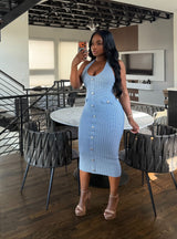 Sky blue prissy halter dress