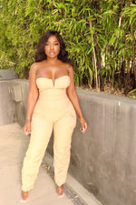 Nylon Khaki cargo jumpsuit