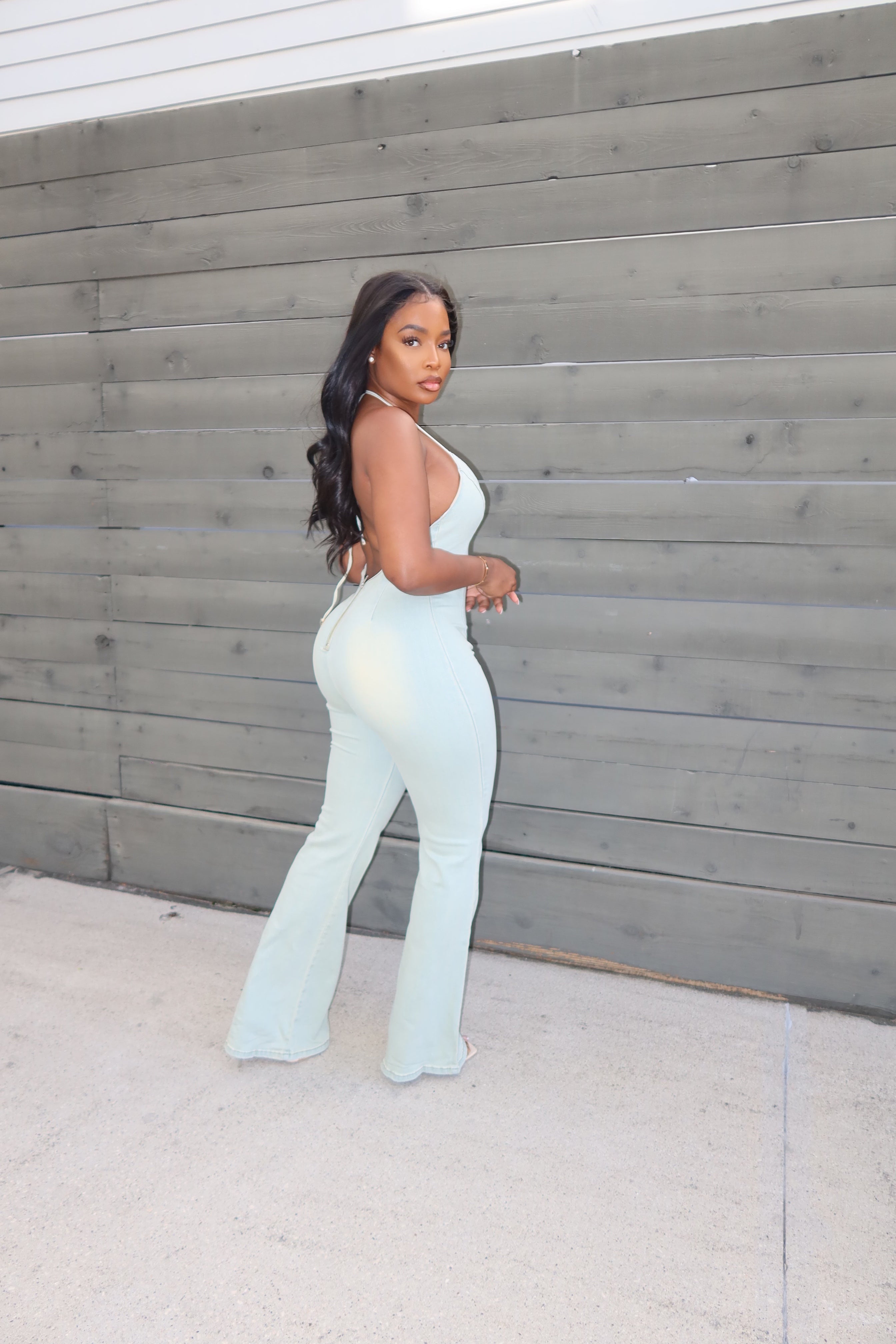 Denim halter Jumpsuit