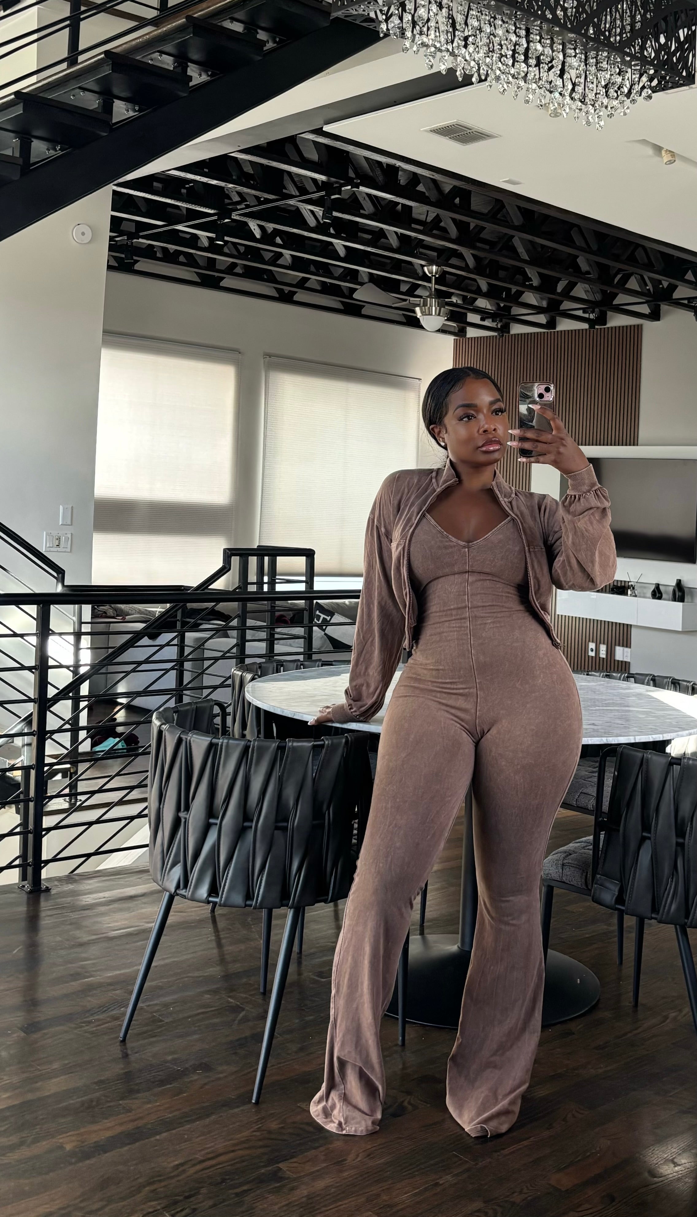 Taupe Jumpsuit set