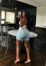 Cream halter corset
