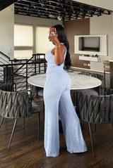 Blue A Textured pant set