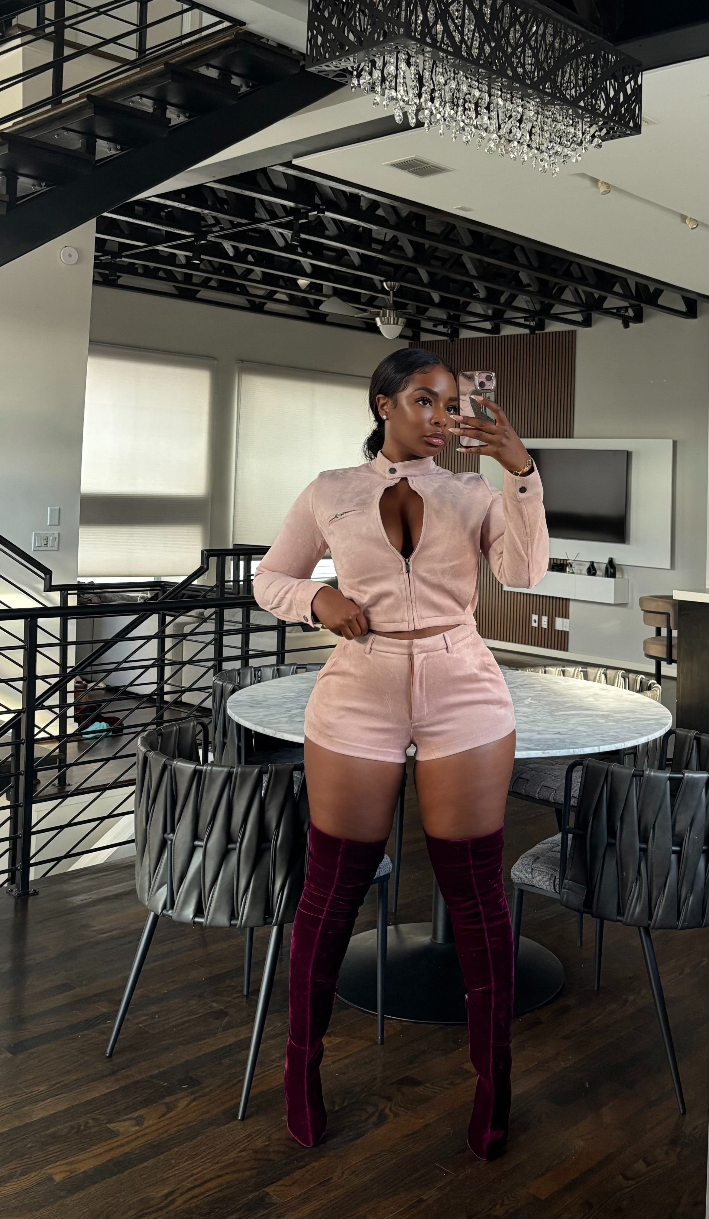 Blush Sade short set