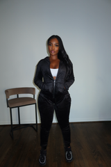 Black velour jogger