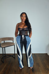 Lace and satin Bustier
