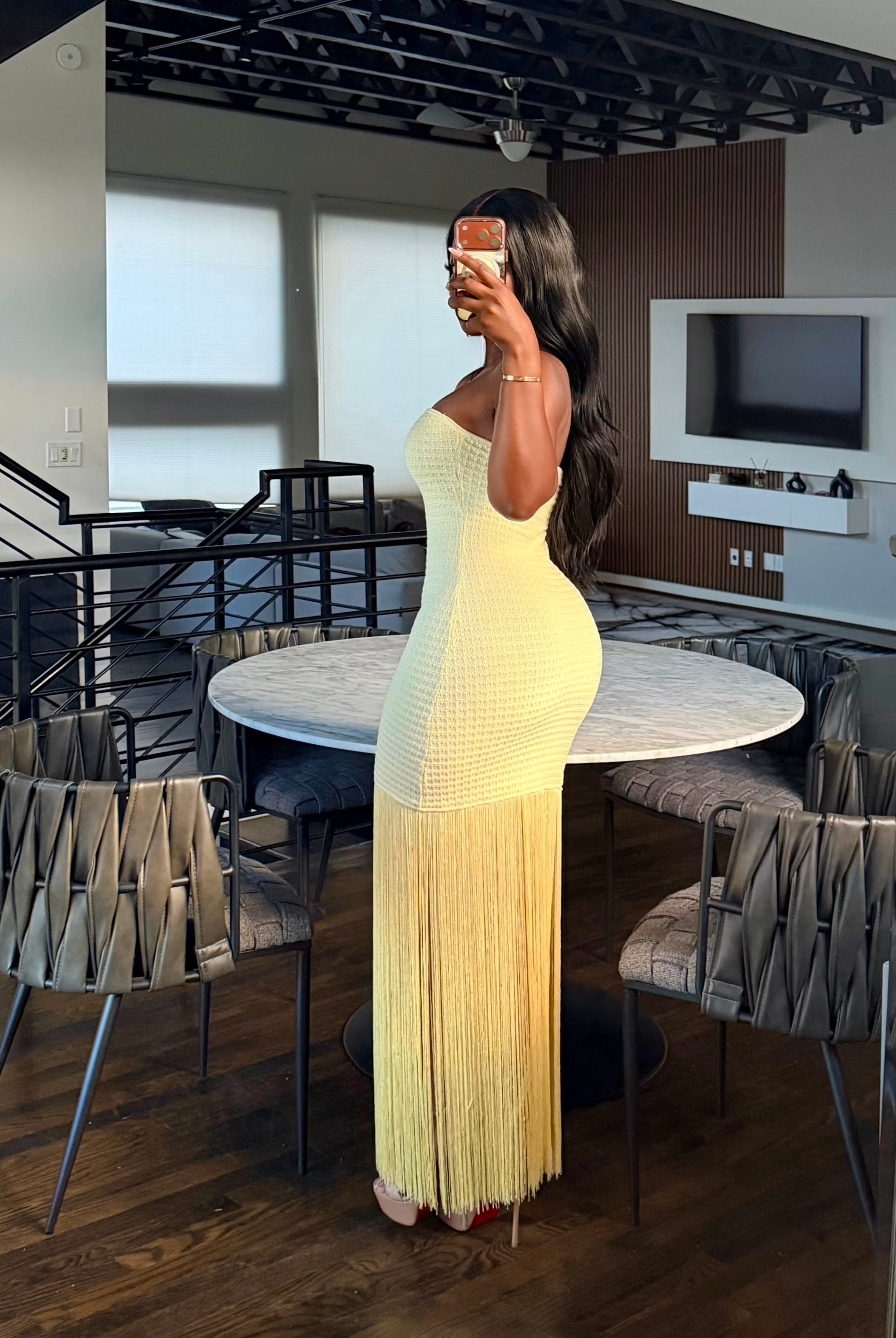 Yellow Fringe dress
