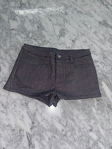 Stretch denim micro shorts