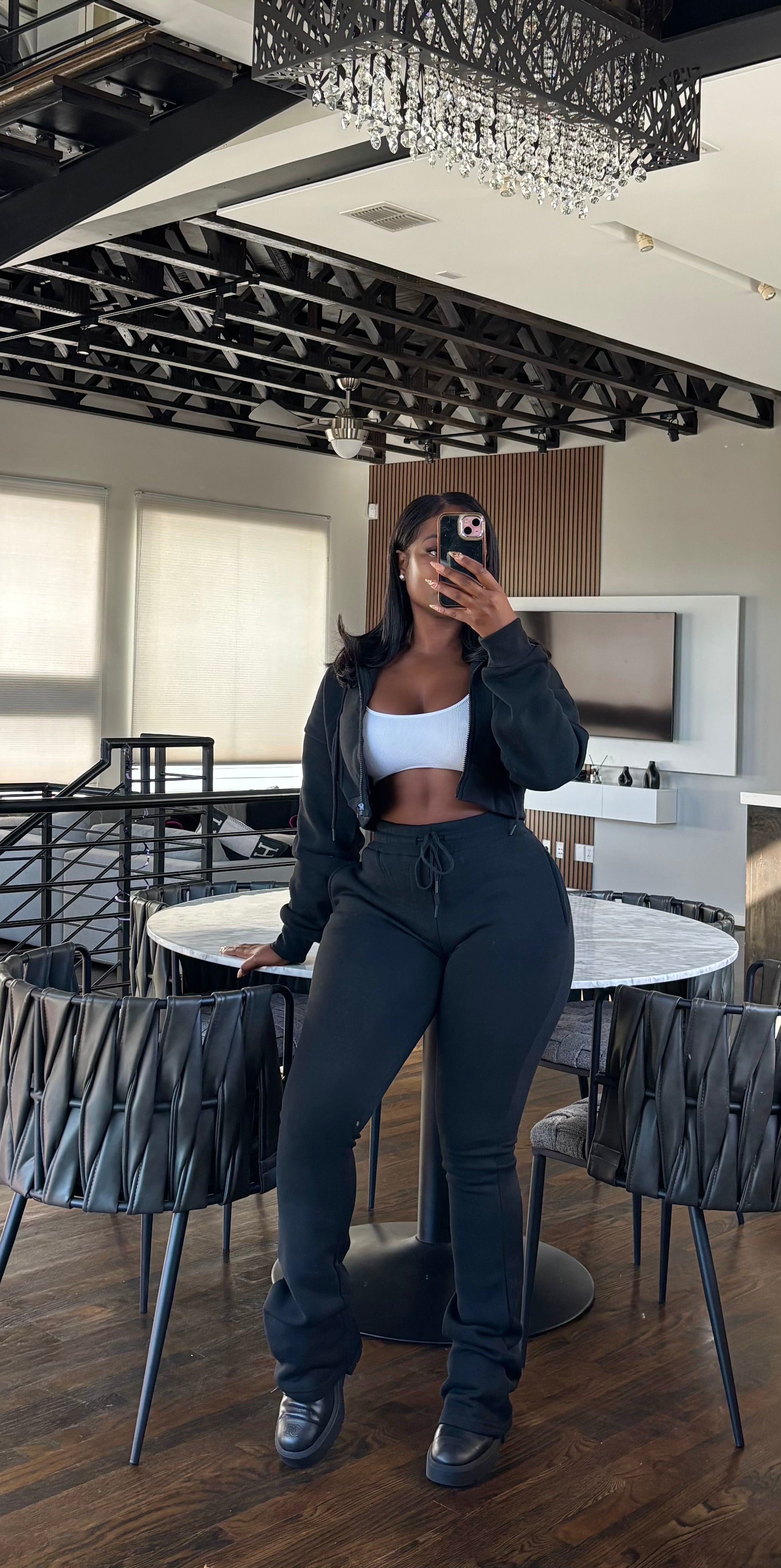 Black extended jogger