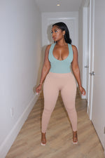 Sage Seamless v neck top