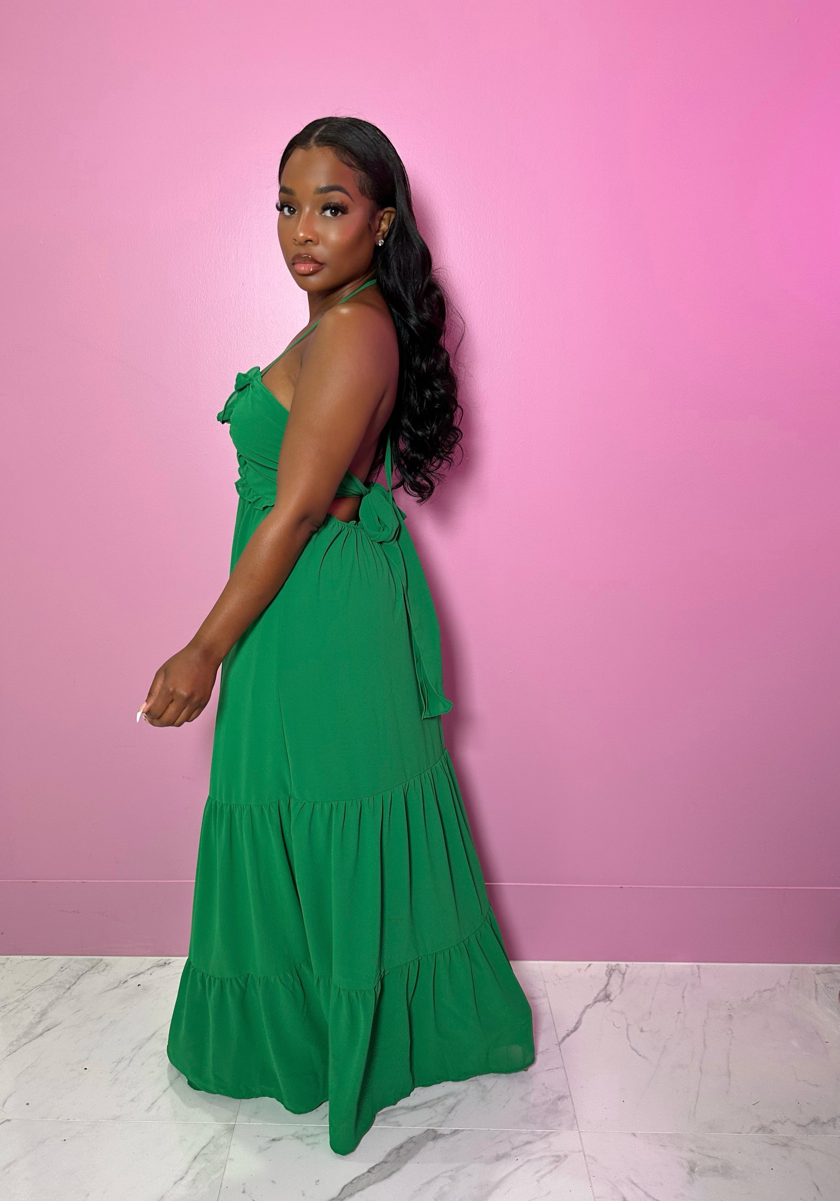 Emerald maxi dress