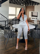 Gray Crossover capri set