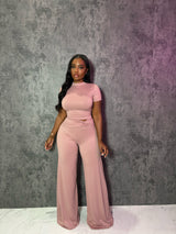 Mauve Flowy Pant Set