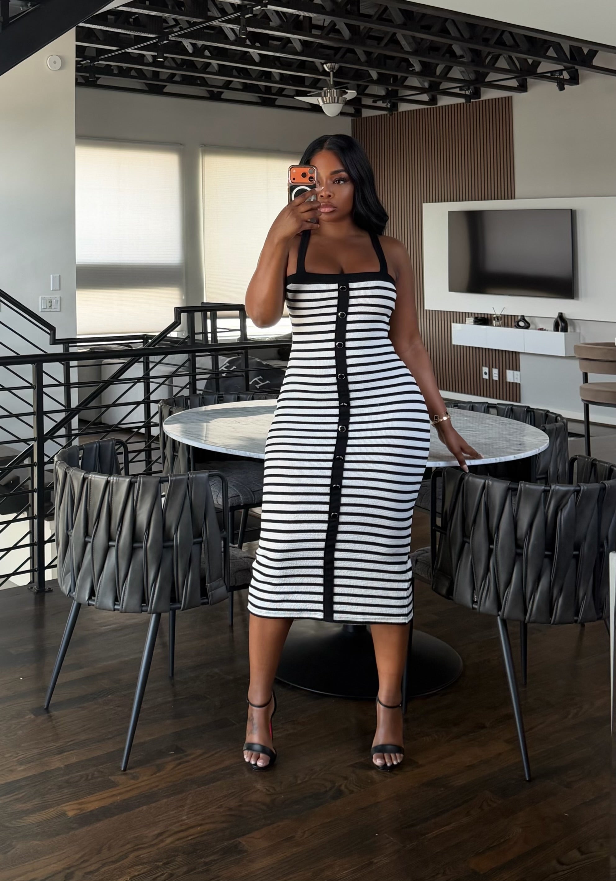 Nautical midi dress