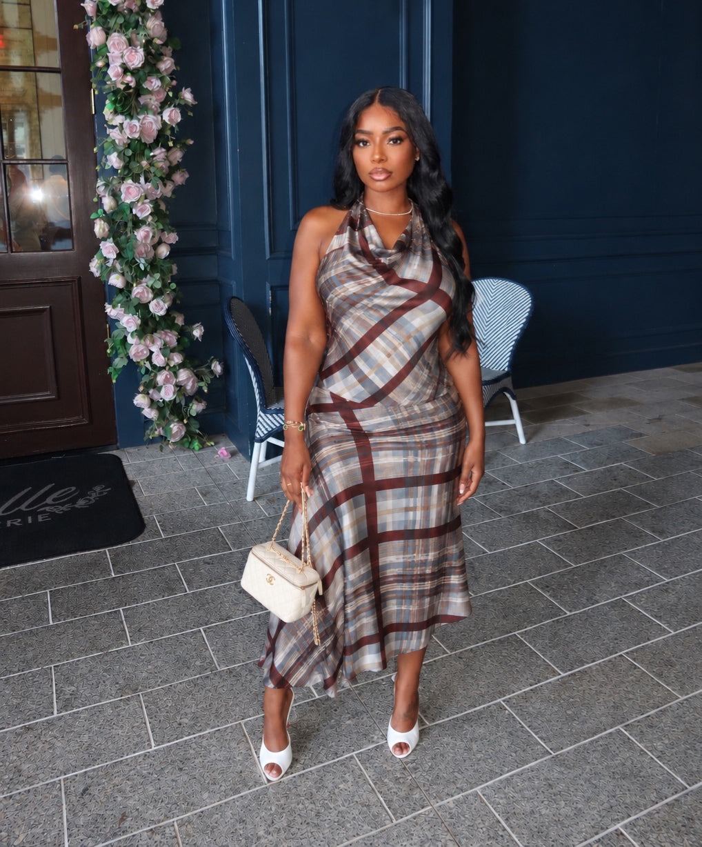 Autumn plaid skirt set