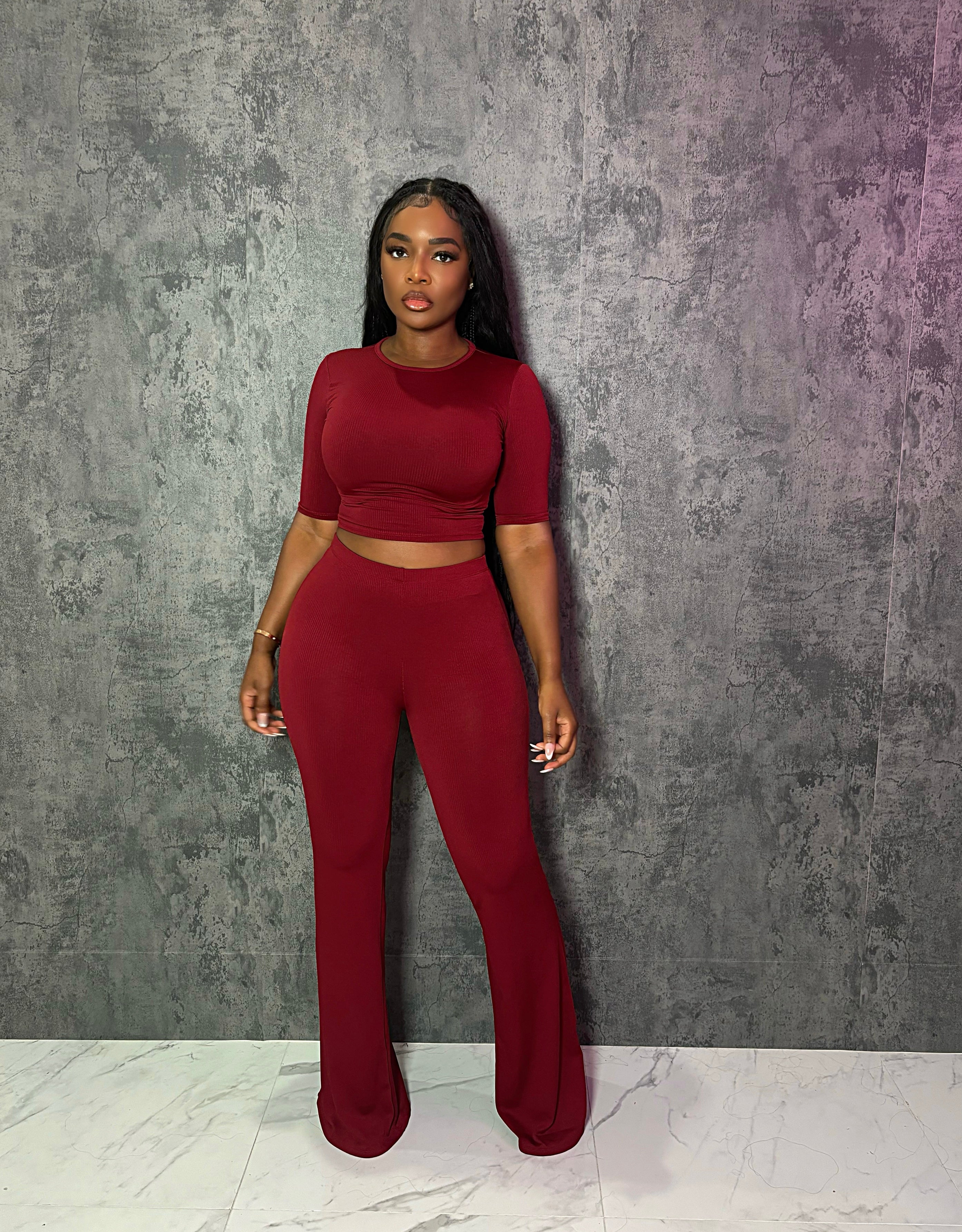 Wine Boot Pant Set