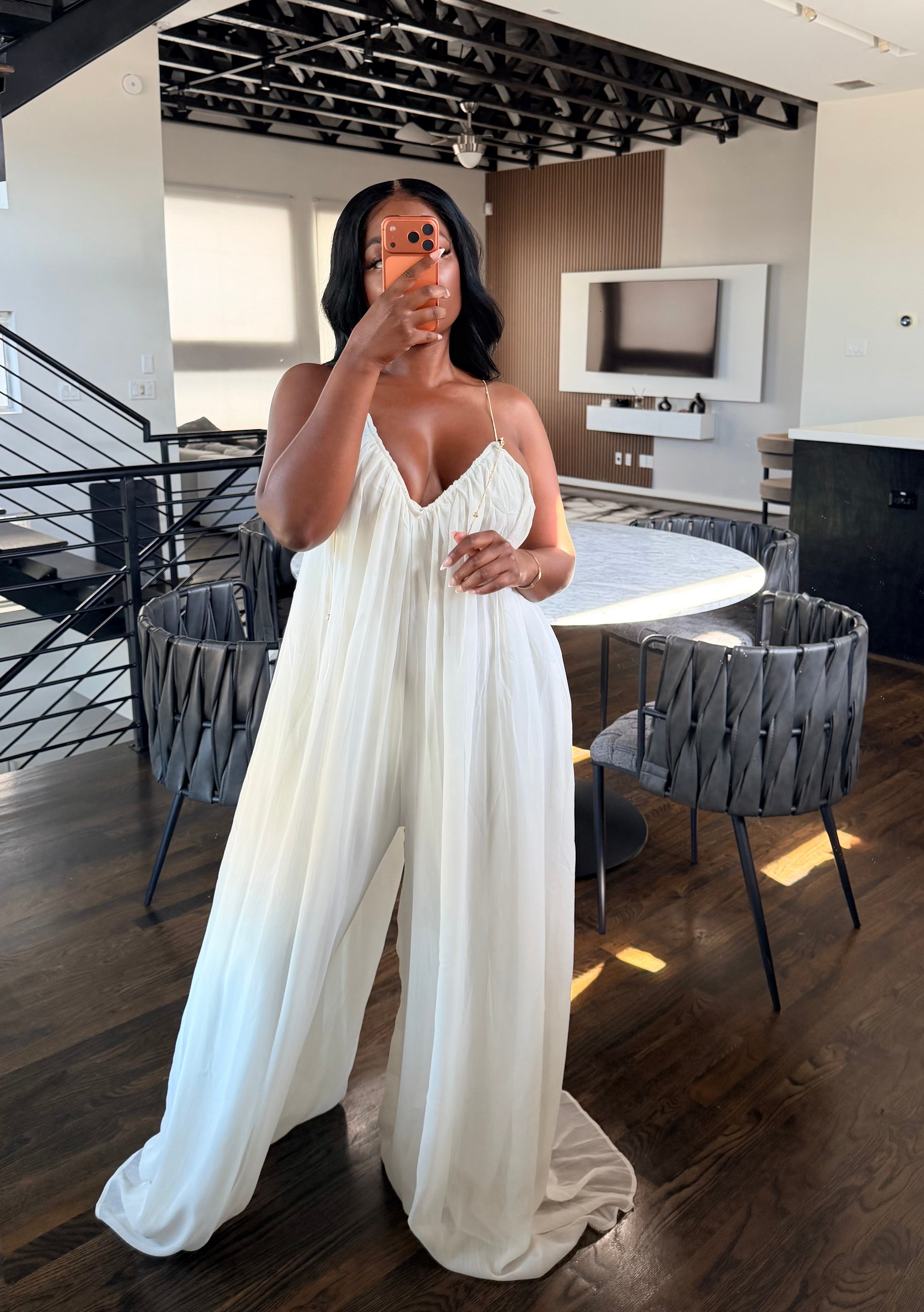 Ivory flow jumpsuit