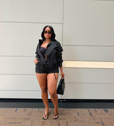 Black Polka jacket Set