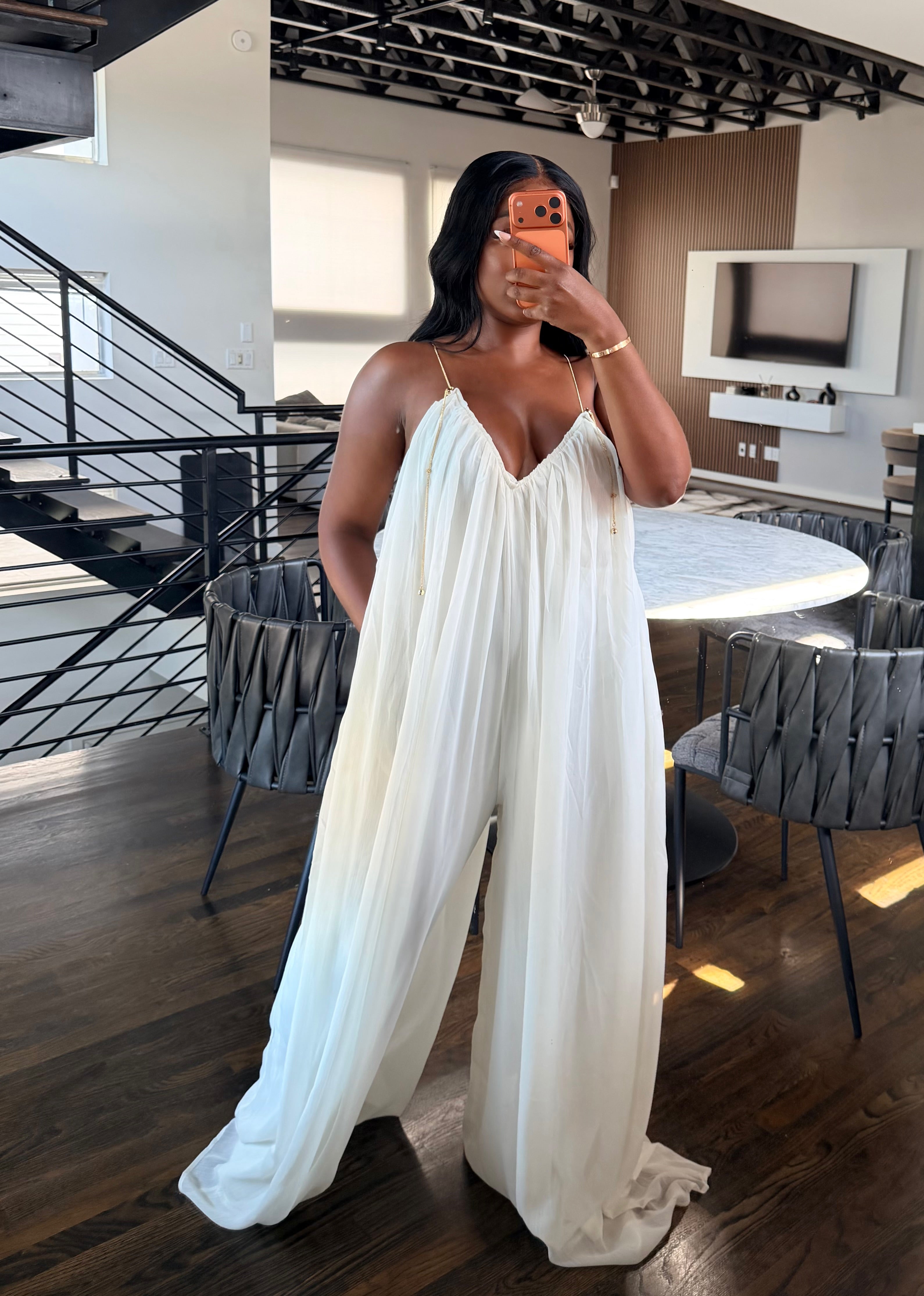 Ivory flow jumpsuit